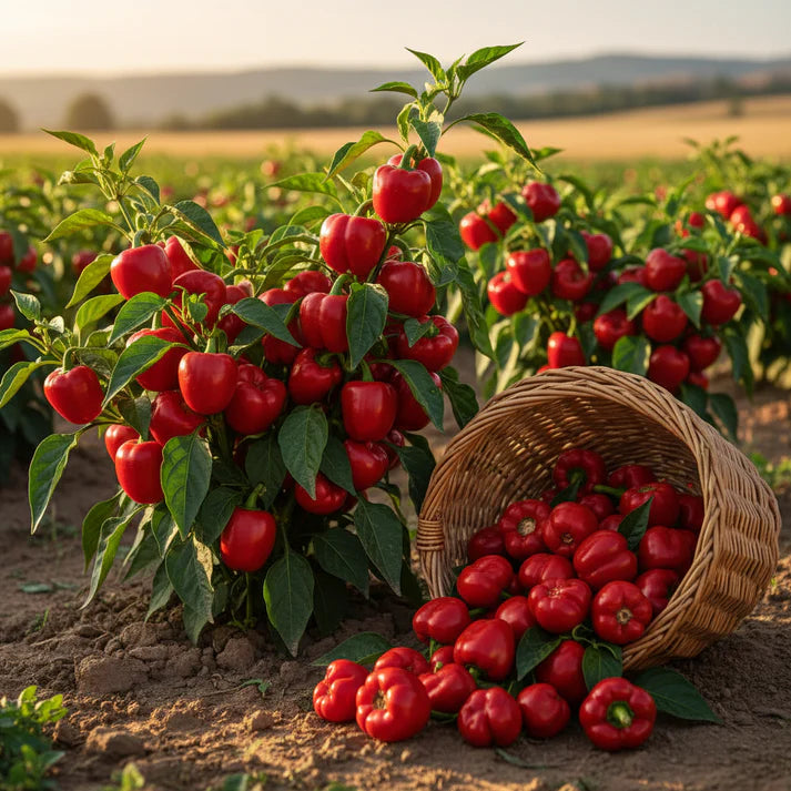 Pepper Button Red Seeds – Heirloom Chili Variety for Planting