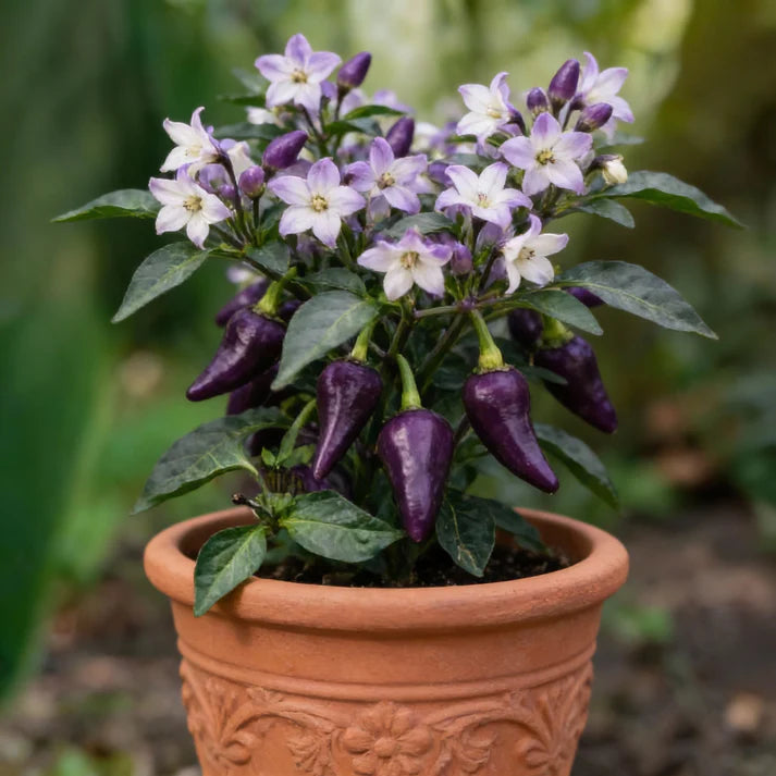 Pepper Jalapeño Purple Tiger Seeds for Home Gardening
