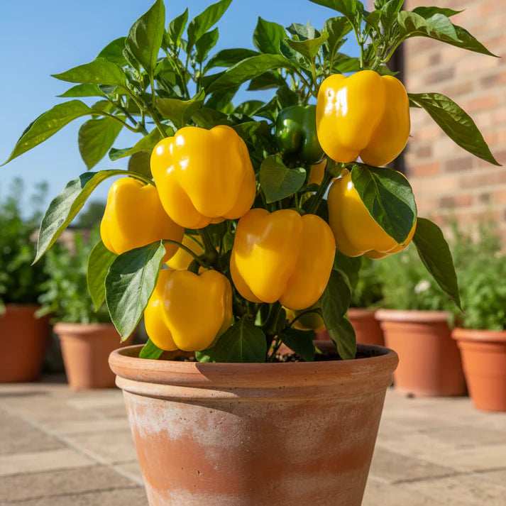 Organic Red Shimla Mirchi and Yellow Capsicum Seed Pack