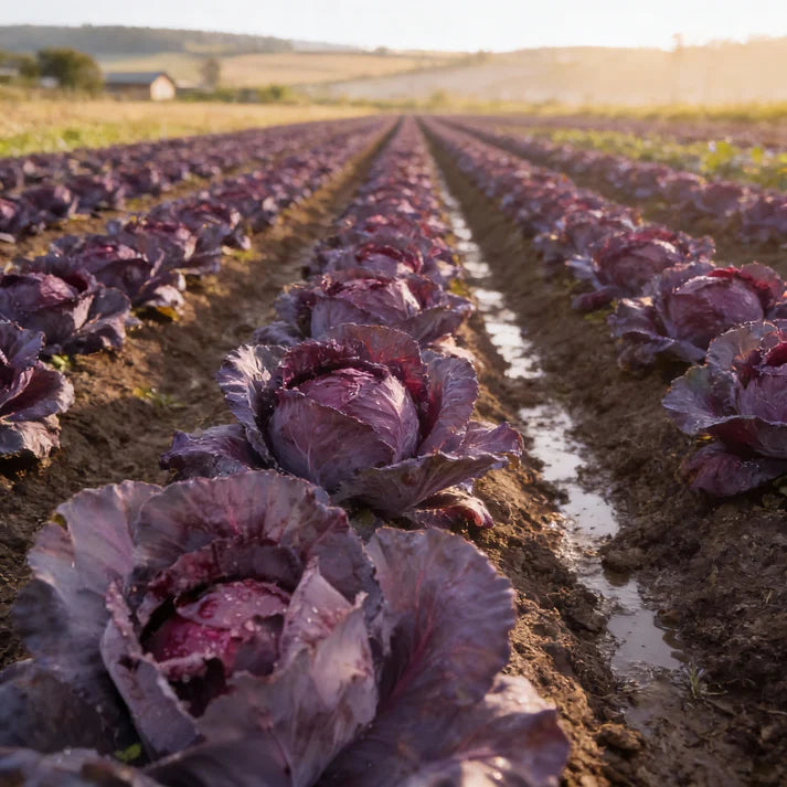 Red Drumhead Cabbage Seeds for Home Gardening