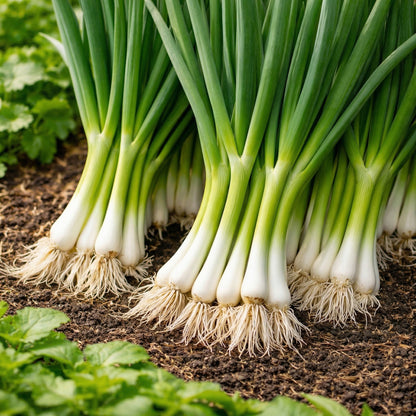 Scallion Bunching Onion Seeds Evergreen Hardy White – Heirloom Allium fistulosum