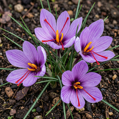 Saffron Crocus Corms for Planting – Purple Autumn Blooms Perennial Spice Bulbs