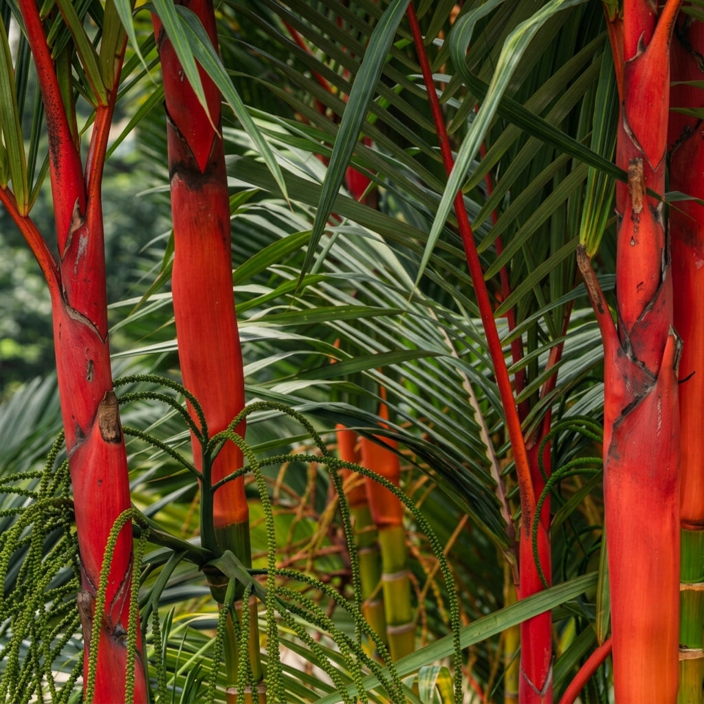 Red Sealing Wax Palm Tree Seeds Cyrtostachys renda – Exotic Tropical Plant Seeds