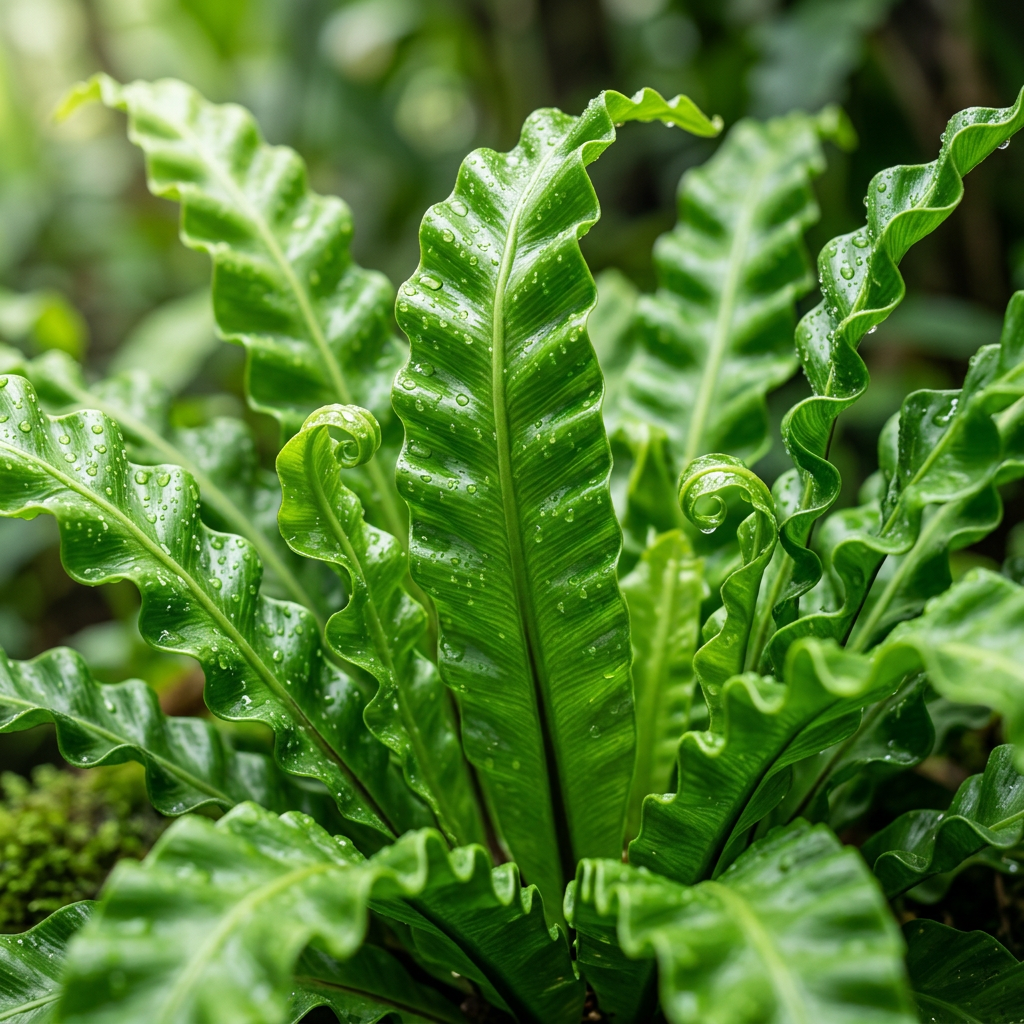 Crispy Wave Birds Nest Fern for Indoor Plant Decor