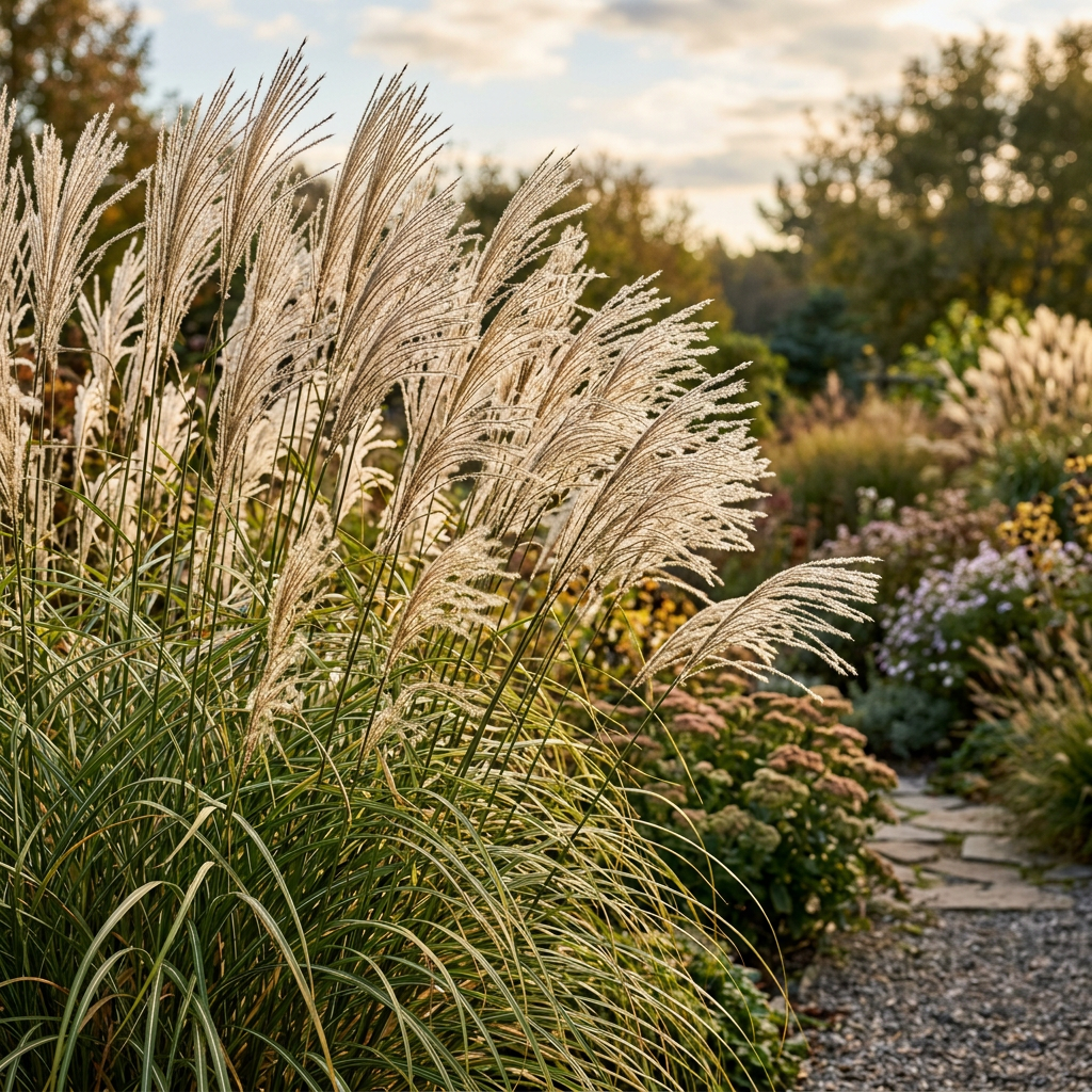 Chinese Silvergrass Seeds for Garden Border Planting