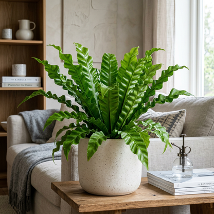 Crispy Wave Birds Nest Fern for Indoor Plant Decor