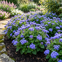 Dwarf Blue Mink Ageratum Seeds for Flower Beds & Containers