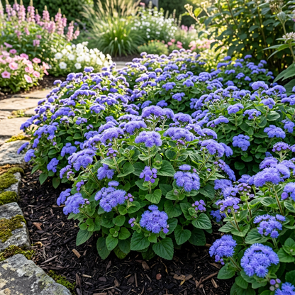 Dwarf Blue Mink Ageratum Seeds for Flower Beds & Containers