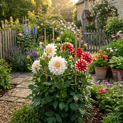 Mixed White and Red Dahlia Flower Seeds - Dahlia Flower Seeds for Garden