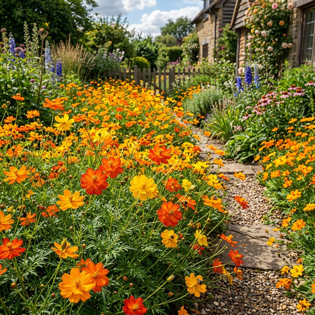 Sulphur Cosmos Bright Mix Seeds for Flower Garden Beds