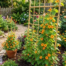 Sunrise Orange Thunbergia Black Eyed Susan Seeds