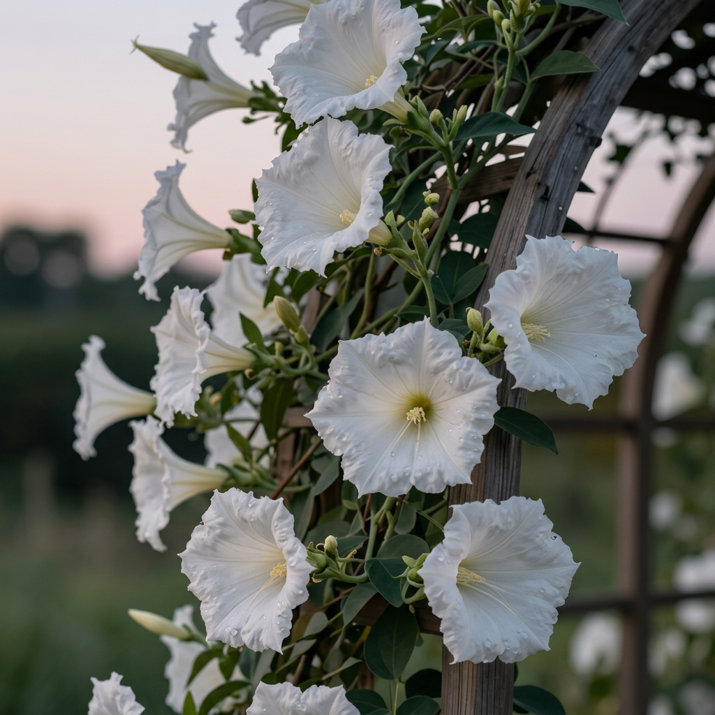 White Moonflower Vine Seeds for Trellis Gardens