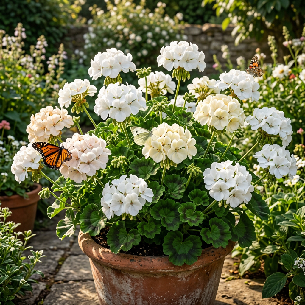 White Geranium Pelargonium Seeds - White Geranium Flower Seeds for Garden