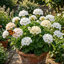 White Geranium Pelargonium Seeds - White Geranium Flower Seeds for Garden