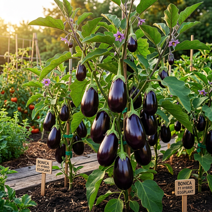 Aubergine Bonica F1 Hybrid Seeds – Hybrid Eggplant Seeds for Home Garden