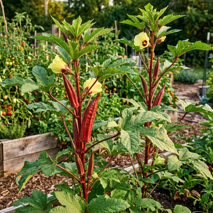Red Lady’s Finger Seeds – Okra for Planting