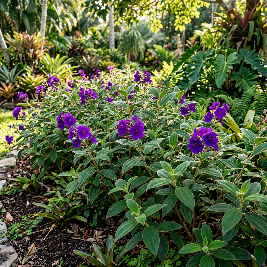 Tibouchina Flowering Live Plant for Garden Planting