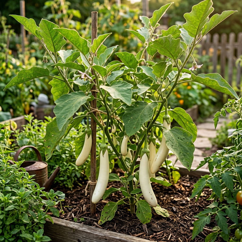 Brinjal White Long Hybrid Seeds for Planting