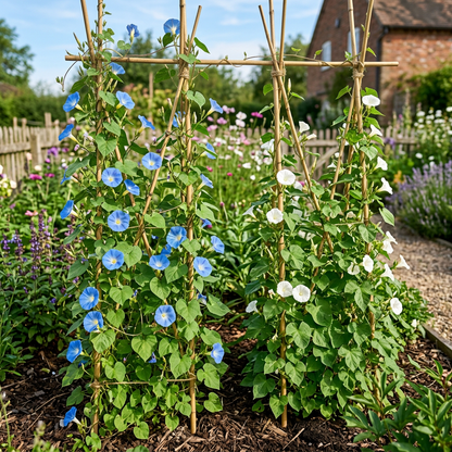 Blue and White Morning Glory Ipomoea Climbing Flower Seeds