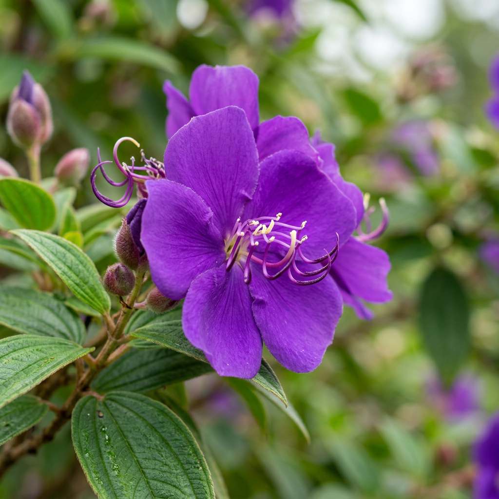 Tibouchina Flowering Live Plant for Garden Planting