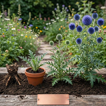 Blue Globe Thistle Root (Echinops bannaticus ‘Veitch’s Blue’) – Live Flowering Plant