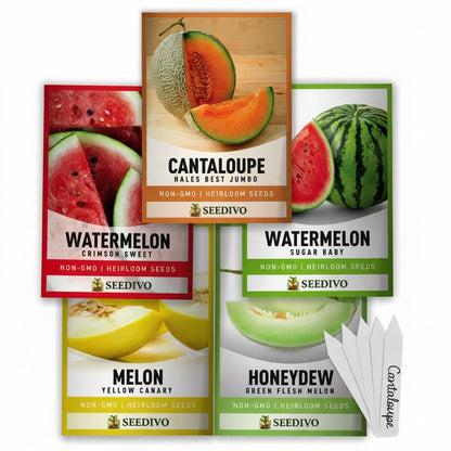 Melon Seeds 5 Variety Mix – Heirloom Vegetable Seeds for Home Gardens